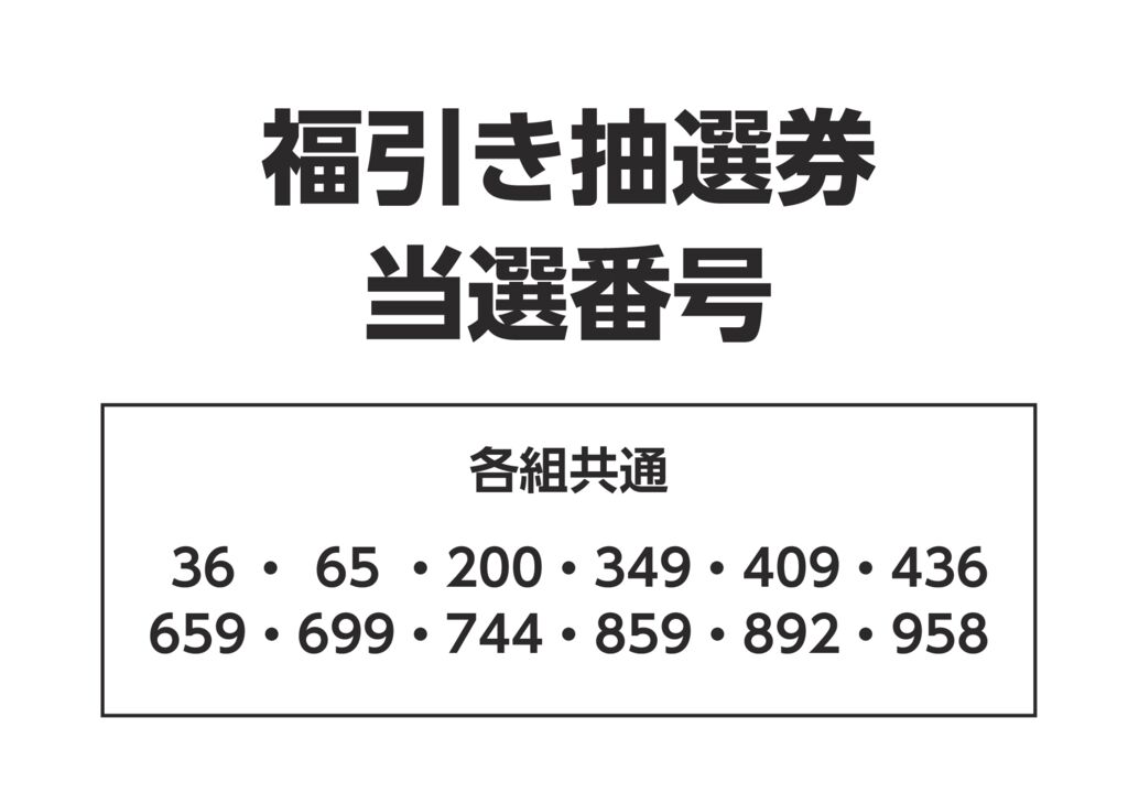 当選番号のサムネイル